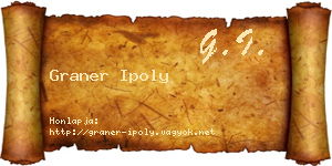 Graner Ipoly névjegykártya